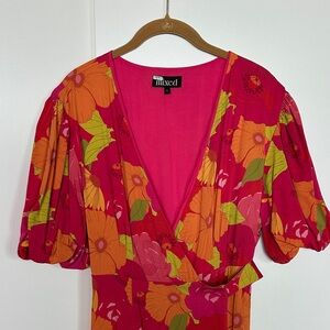 Mixed Floral Pink Maxi Dress